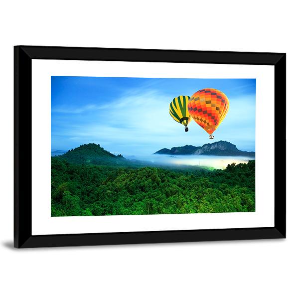 Colorful Hot Air Balloons Canvas Wall Art-5 Horizontal-Gallery Wrap-22" x 12"-Tiaracle
