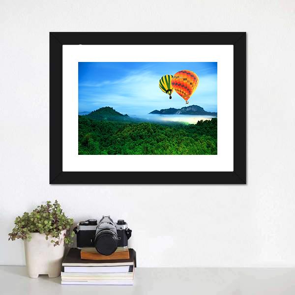 Colorful Hot Air Balloons Canvas Wall Art-5 Horizontal-Gallery Wrap-22" x 12"-Tiaracle