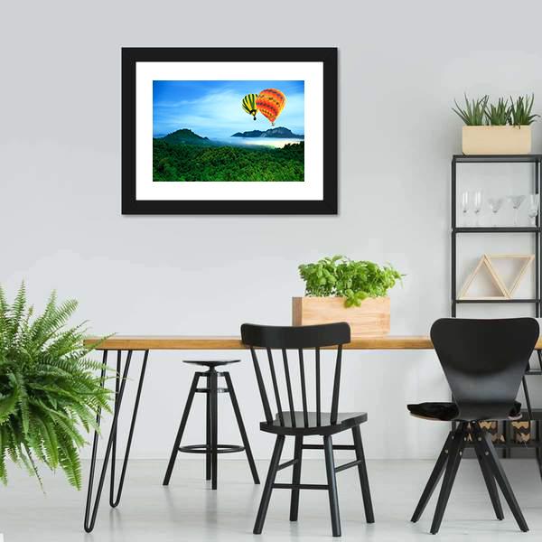 Colorful Hot Air Balloons Canvas Wall Art-5 Horizontal-Gallery Wrap-22" x 12"-Tiaracle