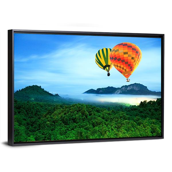 Colorful Hot Air Balloons Canvas Wall Art-5 Horizontal-Gallery Wrap-22" x 12"-Tiaracle