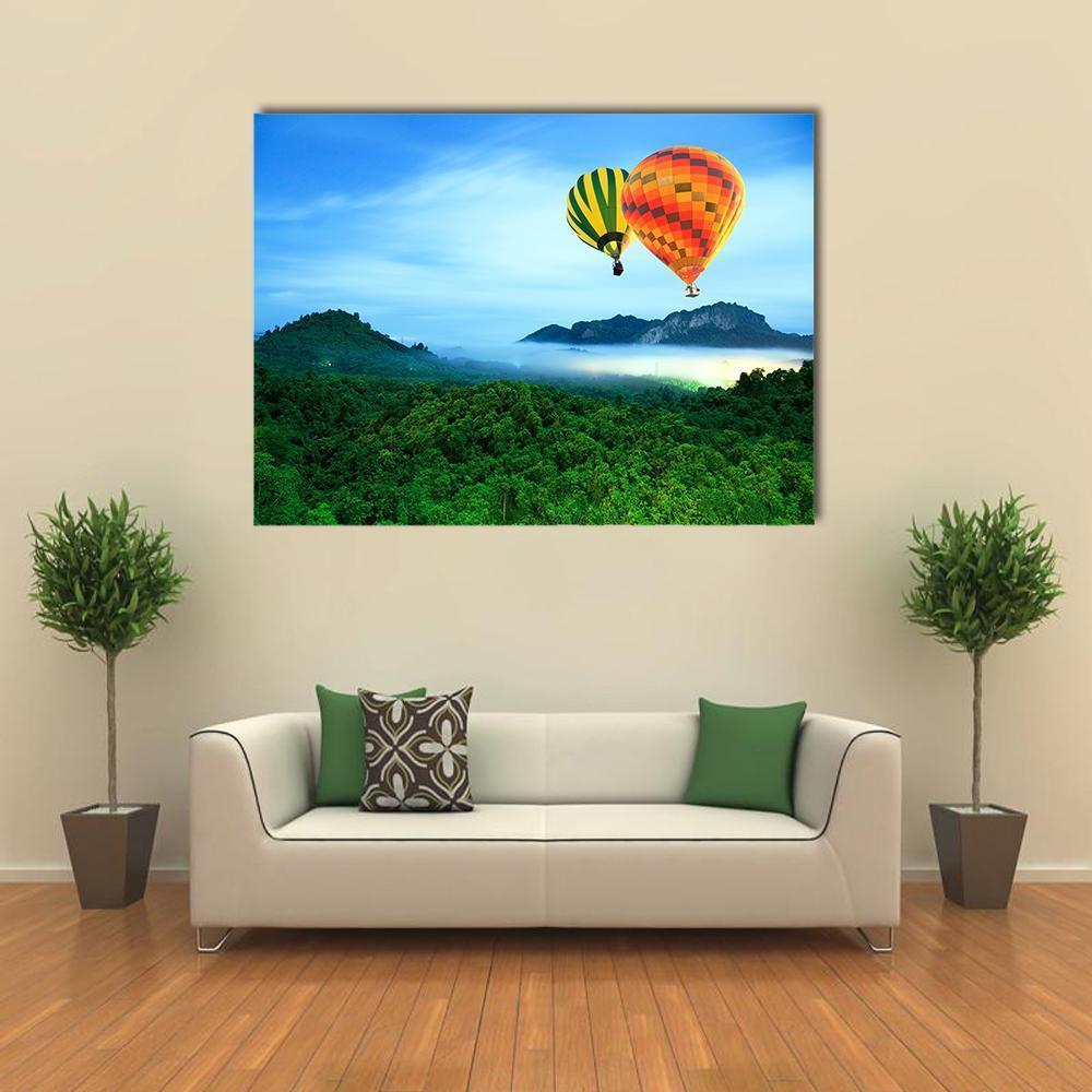 Colorful Hot Air Balloons Canvas Wall Art-1 Piece-Gallery Wrap-48&quot; x 32&quot;-Tiaracle