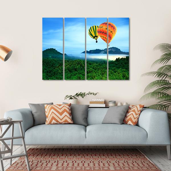 Colorful Hot Air Balloons Canvas Wall Art-4 Horizontal-Gallery Wrap-34" x 24"-Tiaracle
