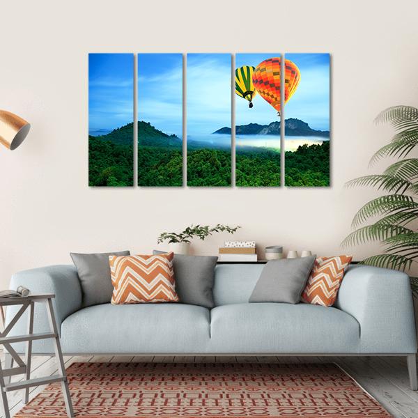 Colorful Hot Air Balloons Canvas Wall Art-5 Horizontal-Gallery Wrap-22" x 12"-Tiaracle