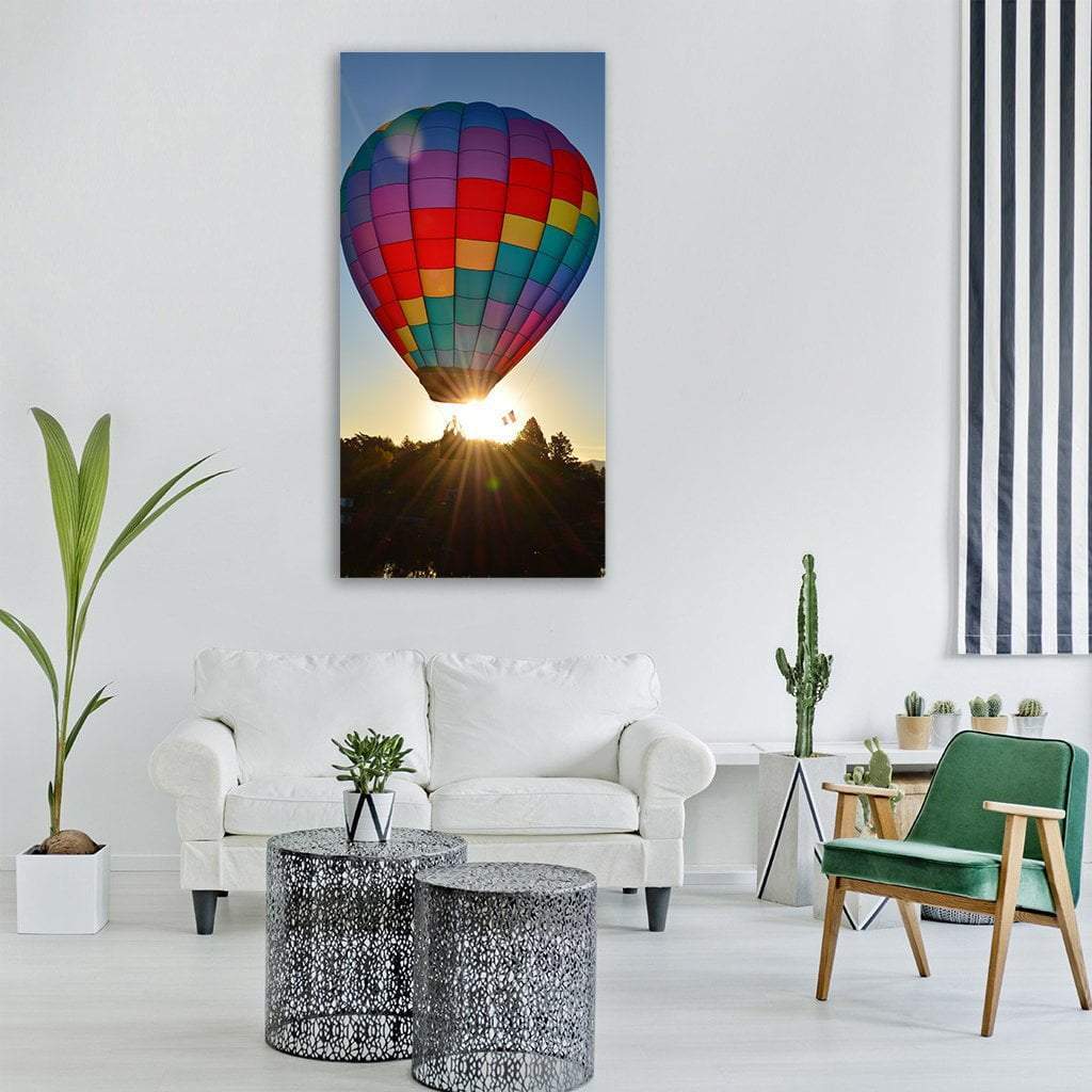 Hot Air Balloon Vertical Canvas Wall Art-1 Vertical-Gallery Wrap-12" x 24"-Tiaracle