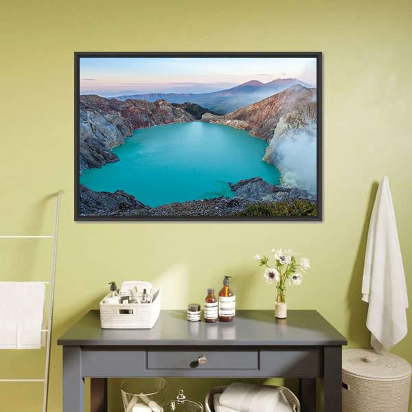 Colorful Ijen Volcano Canvas Wall Art-3 Horizontal-Gallery Wrap-25" x 16"-Tiaracle