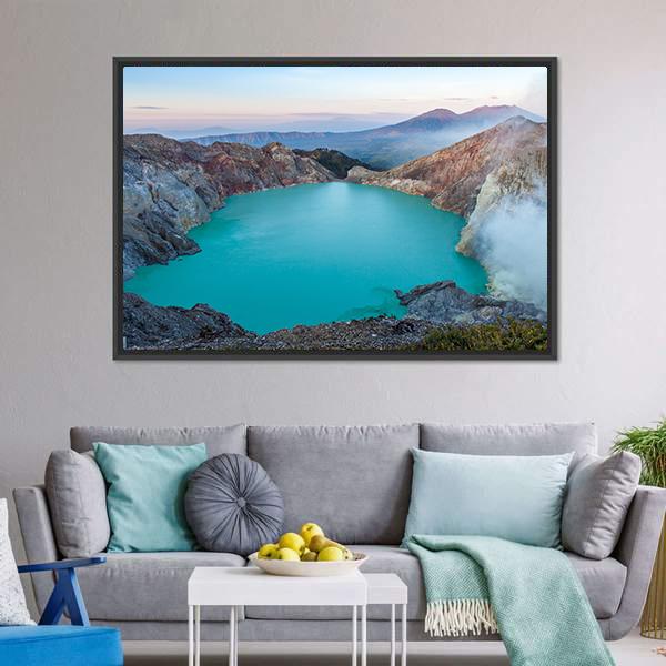 Colorful Ijen Volcano Canvas Wall Art-3 Horizontal-Gallery Wrap-25" x 16"-Tiaracle