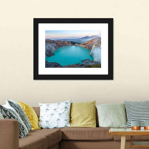 Colorful Ijen Volcano Canvas Wall Art-1 Piece-Framed Print-20" x 16"-Tiaracle