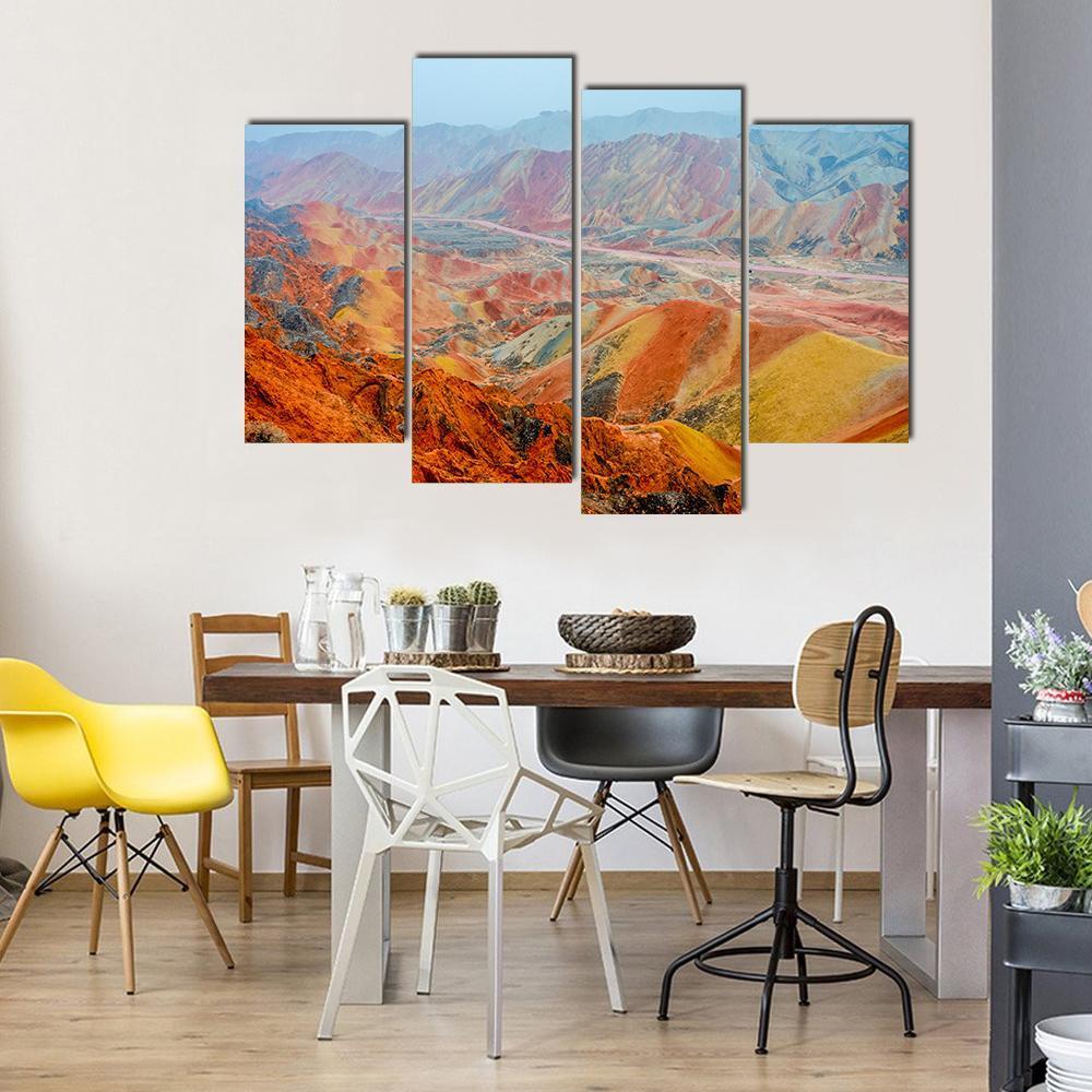 Colorful Landscape China Canvas Wall Art-4 Pop-Gallery Wrap-50" x 32"-Tiaracle