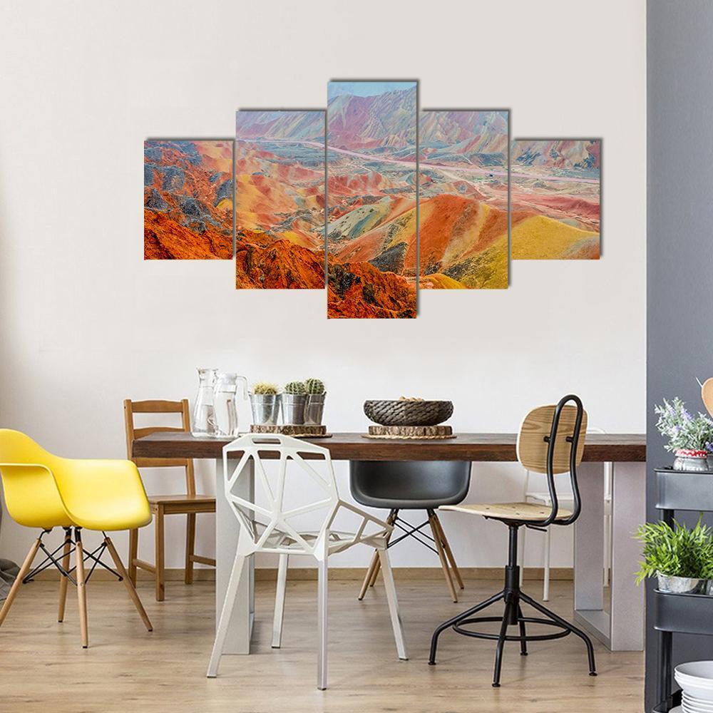 Colorful Landscape China Canvas Wall Art-5 Star-Gallery Wrap-62" x 32"-Tiaracle