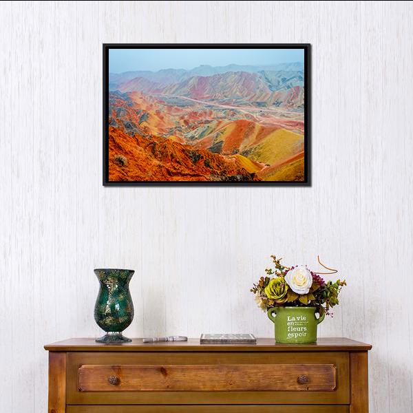 Colorful Landscape China Canvas Wall Art-1 Piece-Floating Frame-24" x 16"-Tiaracle