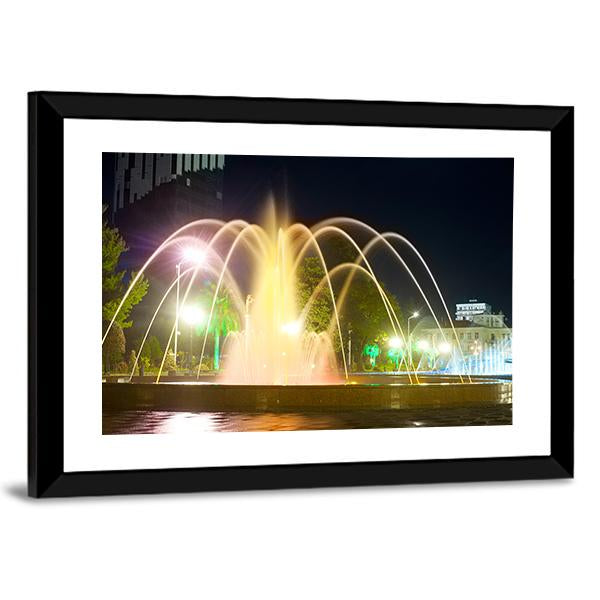 Colorful Musical Fountains Canvas Wall Art-5 Horizontal-Gallery Wrap-22" x 12"-Tiaracle