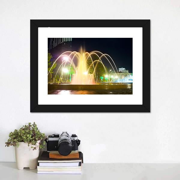 Colorful Musical Fountains Canvas Wall Art-5 Horizontal-Gallery Wrap-22" x 12"-Tiaracle