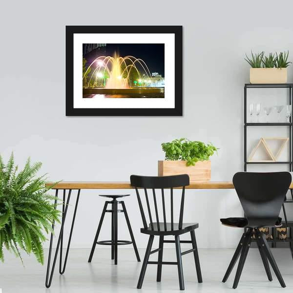 Colorful Musical Fountains Canvas Wall Art-5 Horizontal-Gallery Wrap-22" x 12"-Tiaracle
