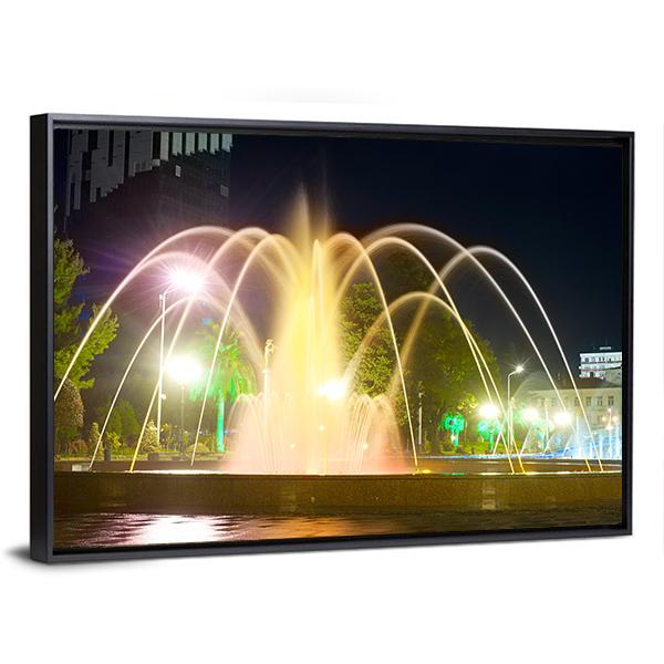 Colorful Musical Fountains Canvas Wall Art-5 Horizontal-Gallery Wrap-22" x 12"-Tiaracle
