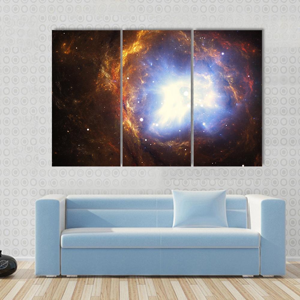 Colorful Nebula Canvas Wall Art-3 Horizontal-Gallery Wrap-37" x 24"-Tiaracle