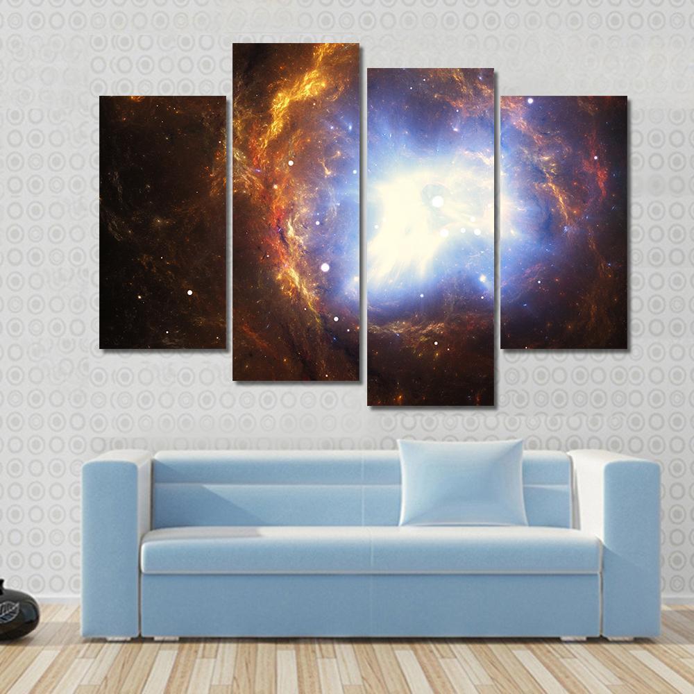 Colorful Nebula Canvas Wall Art-4 Pop-Gallery Wrap-50" x 32"-Tiaracle