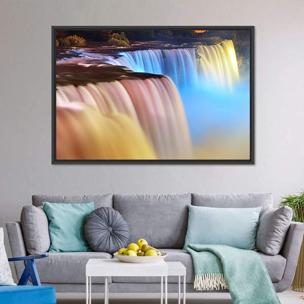 Colorful Niagara Falls Canvas Wall Art-5 Horizontal-Gallery Wrap-22" x 12"-Tiaracle
