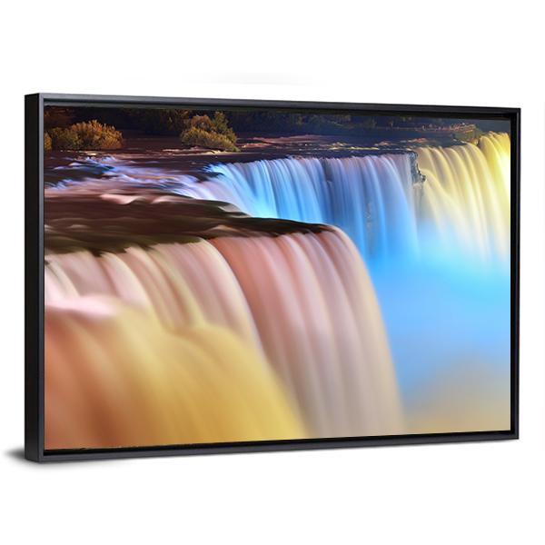 Colorful Niagara Falls Canvas Wall Art-5 Horizontal-Gallery Wrap-22" x 12"-Tiaracle
