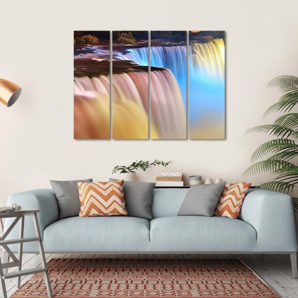 Colorful Niagara Falls Canvas Wall Art-4 Horizontal-Gallery Wrap-34" x 24"-Tiaracle