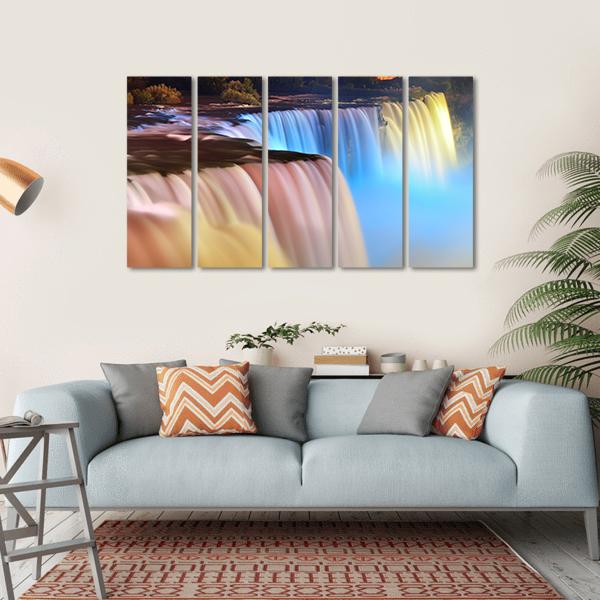 Colorful Niagara Falls Canvas Wall Art-5 Horizontal-Gallery Wrap-22" x 12"-Tiaracle