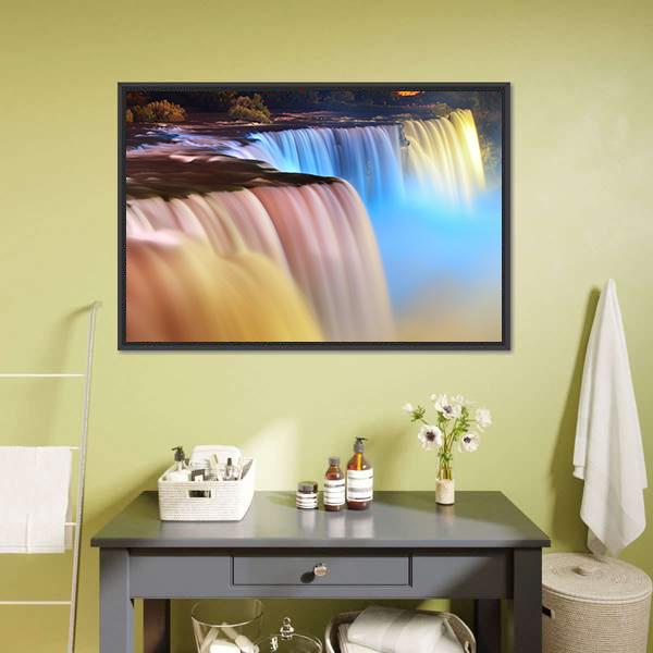 Colorful Niagara Falls Canvas Wall Art-3 Horizontal-Gallery Wrap-25" x 16"-Tiaracle