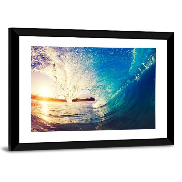 Colorful Ocean Wave Canvas Wall Art-5 Horizontal-Gallery Wrap-22" x 12"-Tiaracle