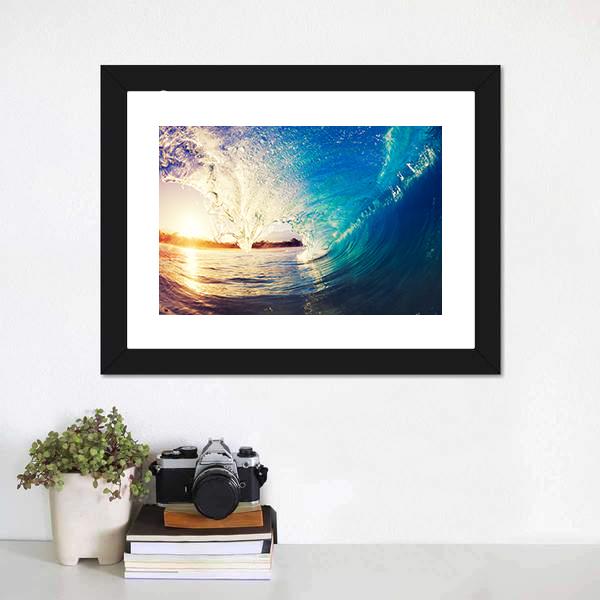 Colorful Ocean Wave Canvas Wall Art-5 Horizontal-Gallery Wrap-22" x 12"-Tiaracle