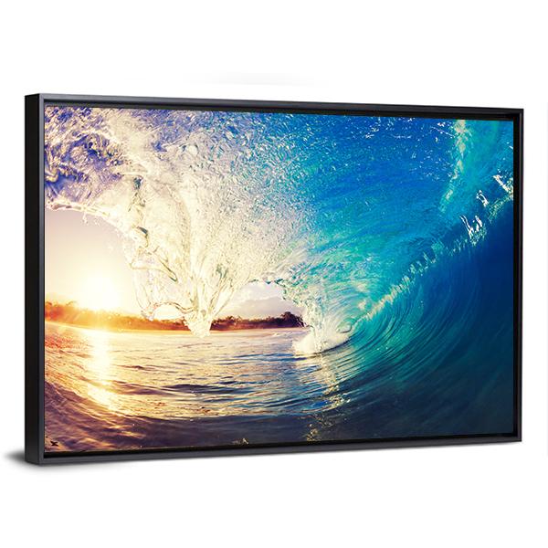 Colorful Ocean Wave Canvas Wall Art-5 Horizontal-Gallery Wrap-22" x 12"-Tiaracle