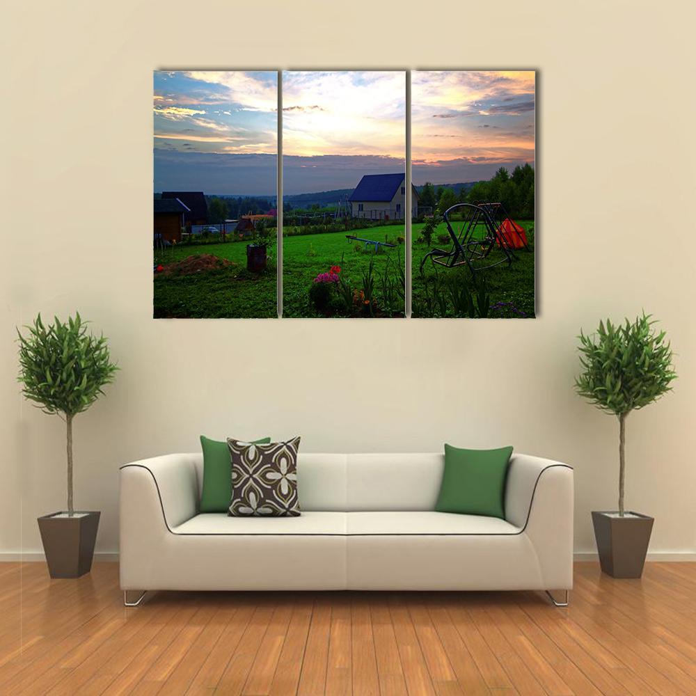 Colorful Summer In Russia Canvas Wall Art-3 Horizontal-Gallery Wrap-37" x 24"-Tiaracle