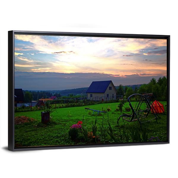 Colorful Summer In Russia Canvas Wall Art-3 Horizontal-Gallery Wrap-25" x 16"-Tiaracle