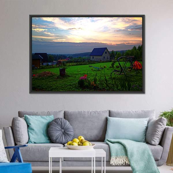 Colorful Summer In Russia Canvas Wall Art-3 Horizontal-Gallery Wrap-25" x 16"-Tiaracle