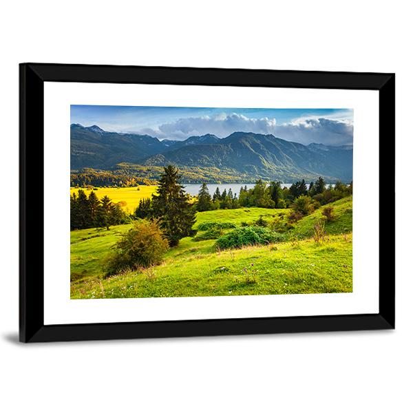 Morning On Bohinj Lake Canvas Wall Art-3 Horizontal-Gallery Wrap-25" x 16"-Tiaracle