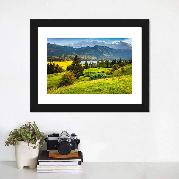 Morning On Bohinj Lake Canvas Wall Art-3 Horizontal-Gallery Wrap-25" x 16"-Tiaracle