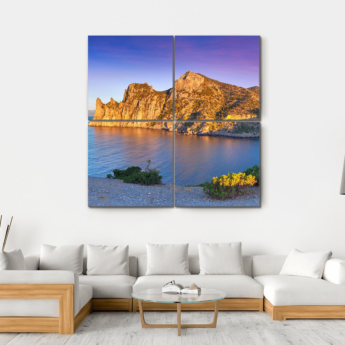 Summer Sunrise On Royal Bay Canvas Wall Art-4 Square-Gallery Wrap-17" x 17"-Tiaracle