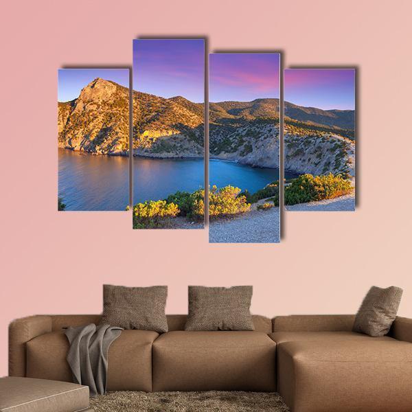 Summer Sunrise On Royal Bay Canvas Wall Art-4 Pop-Gallery Wrap-50" x 32"-Tiaracle