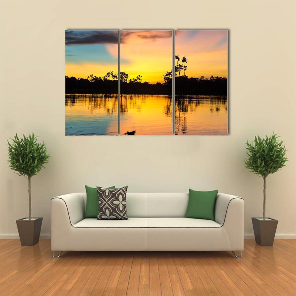 Amazon Rain Forest Peru Canvas Wall Art-3 Horizontal-Gallery Wrap-37" x 24"-Tiaracle