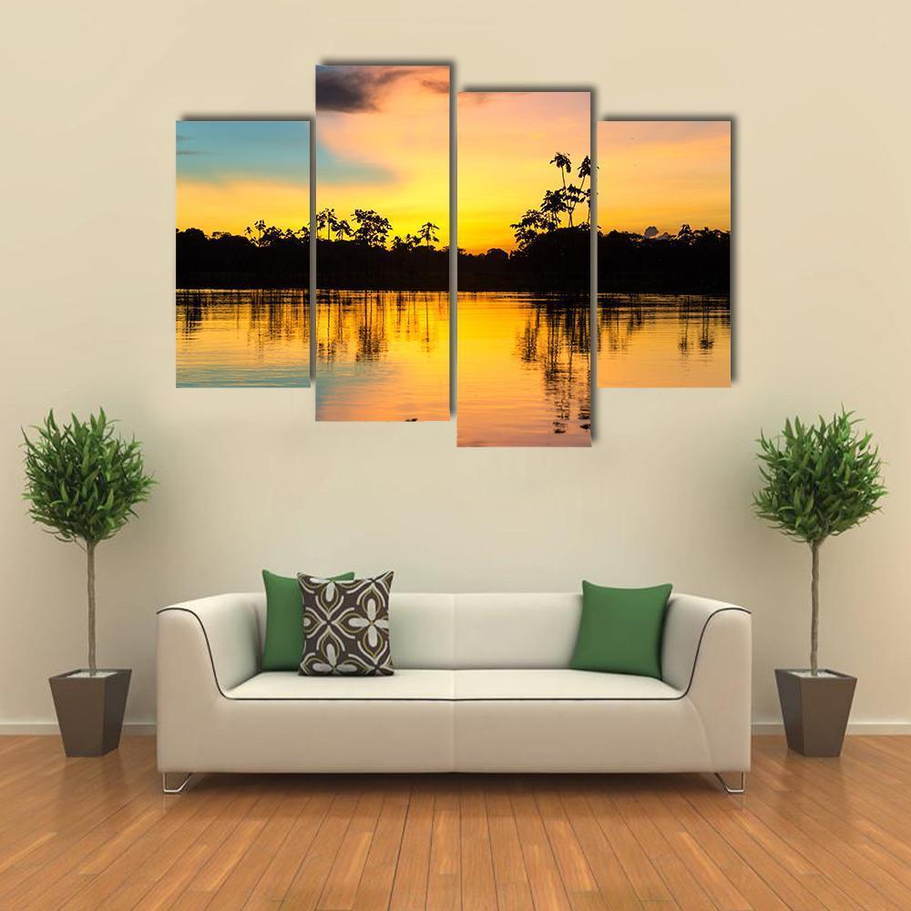Amazon Rain Forest Peru Canvas Wall Art-4 Pop-Gallery Wrap-50&quot; x 32&quot;-Tiaracle