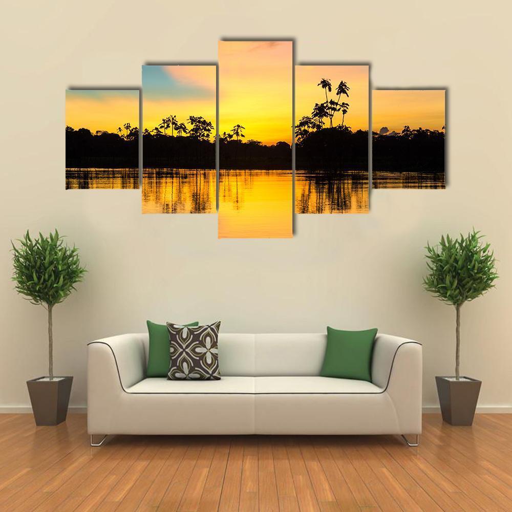 Amazon Rain Forest Peru Canvas Wall Art-5 Star-Gallery Wrap-62&quot; x 32&quot;-Tiaracle