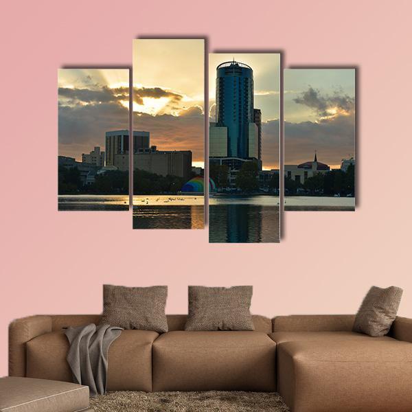 Lake Eola Park Canvas Wall Art-4 Pop-Gallery Wrap-50" x 32"-Tiaracle