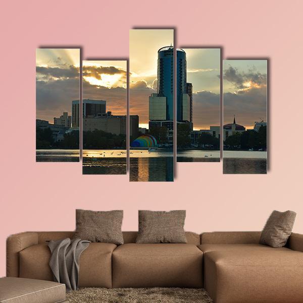 Lake Eola Park Canvas Wall Art-5 Pop-Gallery Wrap-47" x 32"-Tiaracle