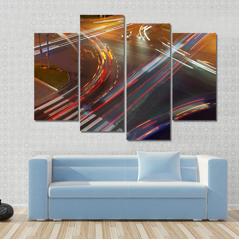 Colorful Traffic Lights Canvas Wall Art-4 Pop-Gallery Wrap-50" x 32"-Tiaracle