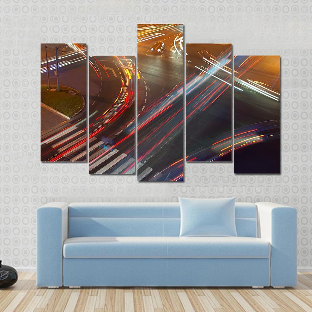 Colorful Traffic Lights Canvas Wall Art-5 Pop-Gallery Wrap-47" x 32"-Tiaracle