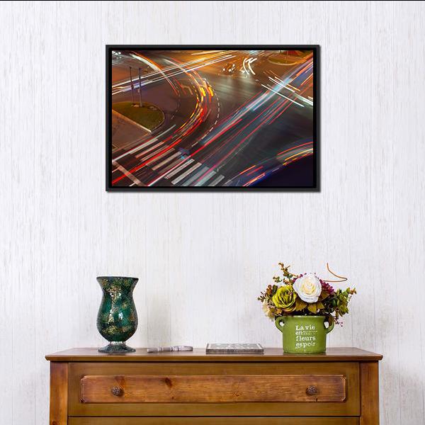 Colorful Traffic Lights Canvas Wall Art-1 Piece-Floating Frame-24" x 16"-Tiaracle