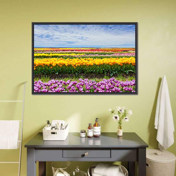 Colorful Tulips Canvas Wall Art-5 Horizontal-Gallery Wrap-22" x 12"-Tiaracle