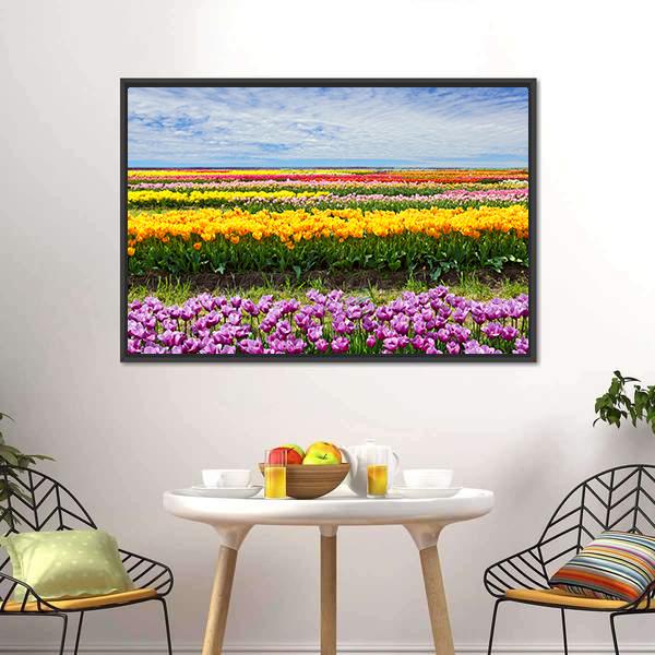 Colorful Tulips Canvas Wall Art-5 Horizontal-Gallery Wrap-22" x 12"-Tiaracle