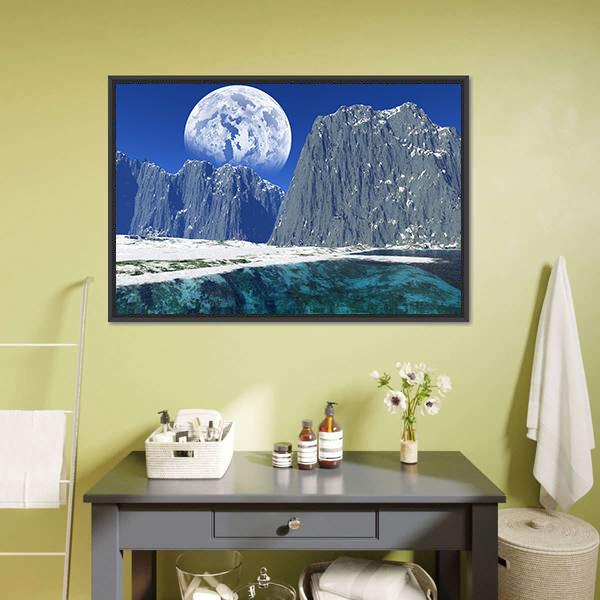 Colorful Winter Coast Canvas Wall Art-3 Horizontal-Gallery Wrap-25" x 16"-Tiaracle