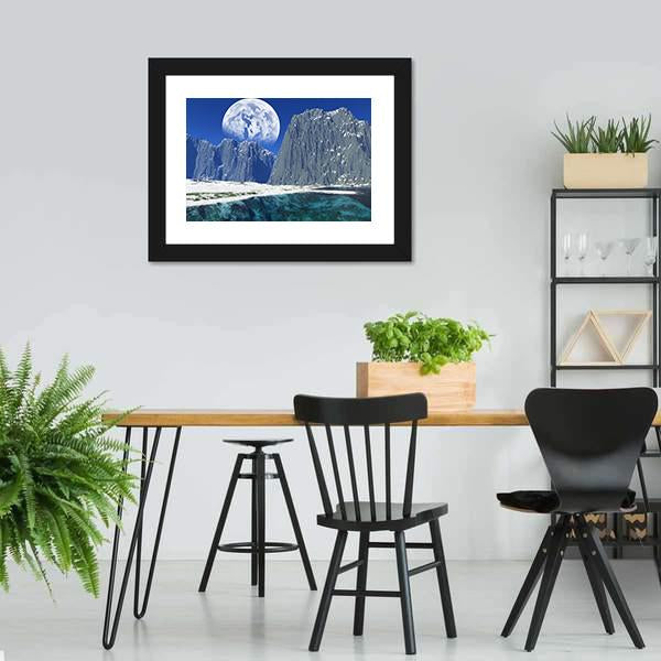 Colorful Winter Coast Canvas Wall Art-3 Horizontal-Gallery Wrap-25" x 16"-Tiaracle