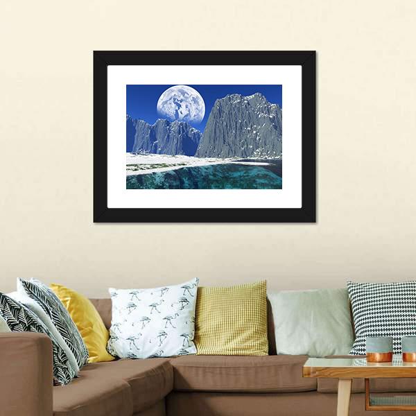 Colorful Winter Coast Canvas Wall Art-1 Piece-Framed Print-20" x 16"-Tiaracle