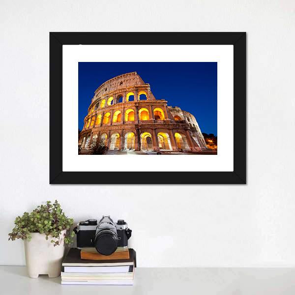 Colosseum At Dusk Canvas Wall Art-3 Horizontal-Gallery Wrap-25" x 16"-Tiaracle