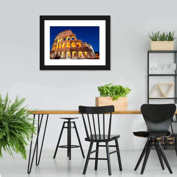 Colosseum At Dusk Canvas Wall Art-3 Horizontal-Gallery Wrap-25" x 16"-Tiaracle